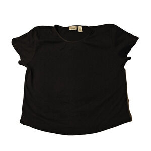 Relaxed Fit LL Bean Tee Womens Large - Plain Black